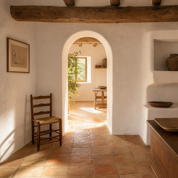 Rustic Mediterranean Interior with Archway