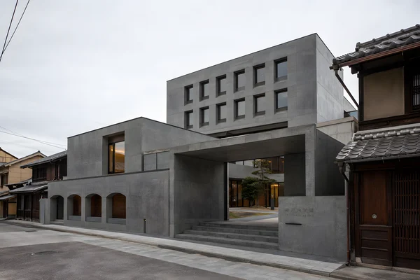 Modern Concrete Building in a Traditional Street