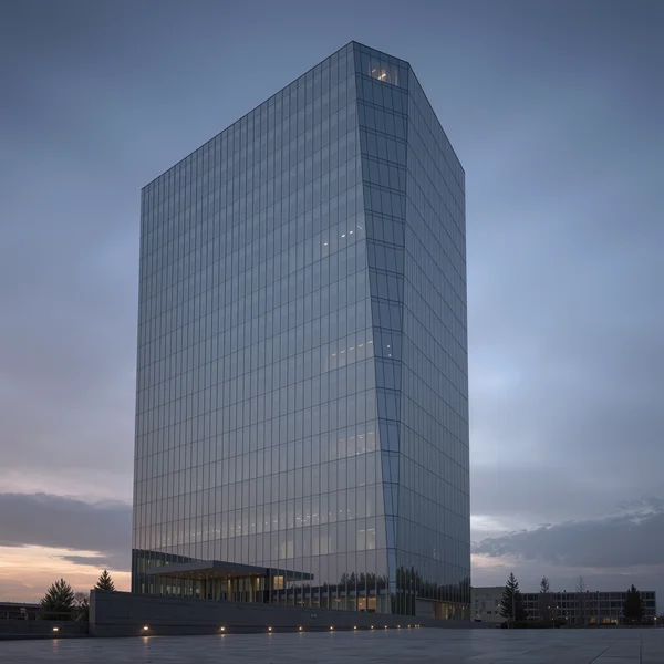 Modern Glass Skyscraper at Twilight