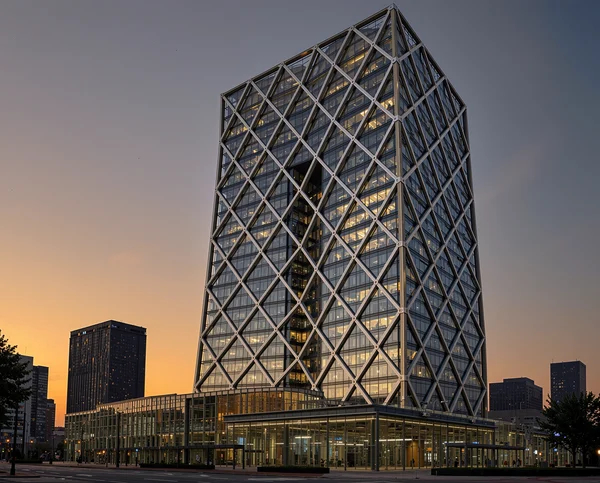 Modern Skyscraper at Sunset