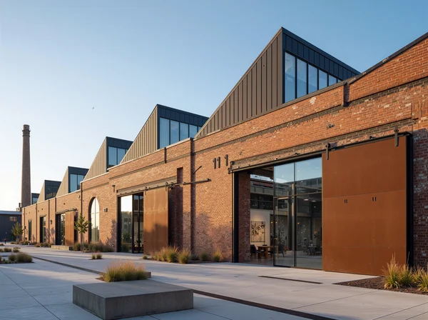 Modern Industrial Brick Warehouse Complex