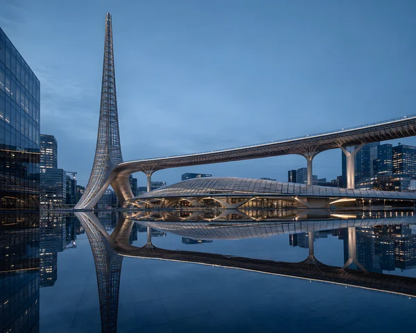 Futuristic Architecture at Twilight