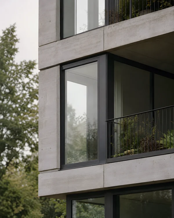 Modern Concrete Apartment Building Exterior