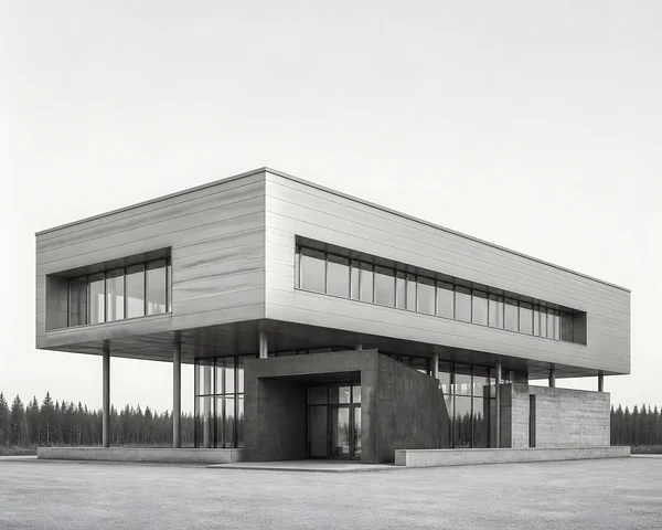 Modern Architectural Structure in Monochrome