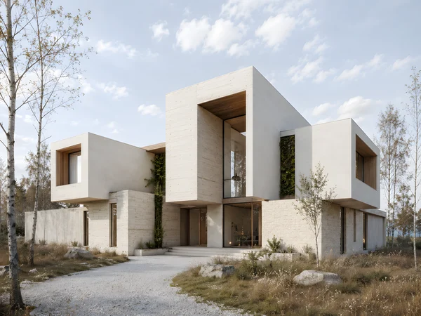 Modern Architectural Villa in a Forest Setting