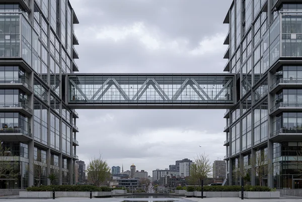 Modern Office Buildings with Skybridge