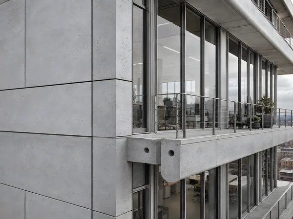Modern Concrete Office Building Exterior