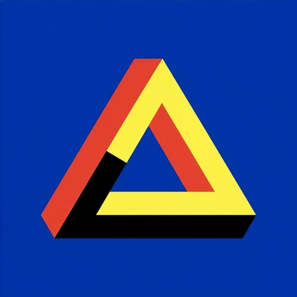 Minimalist Impossible Triangle Geometric Illusion