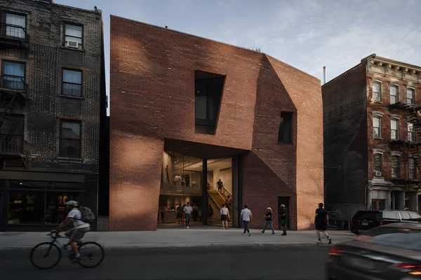 Modern Brick Building on a City Street