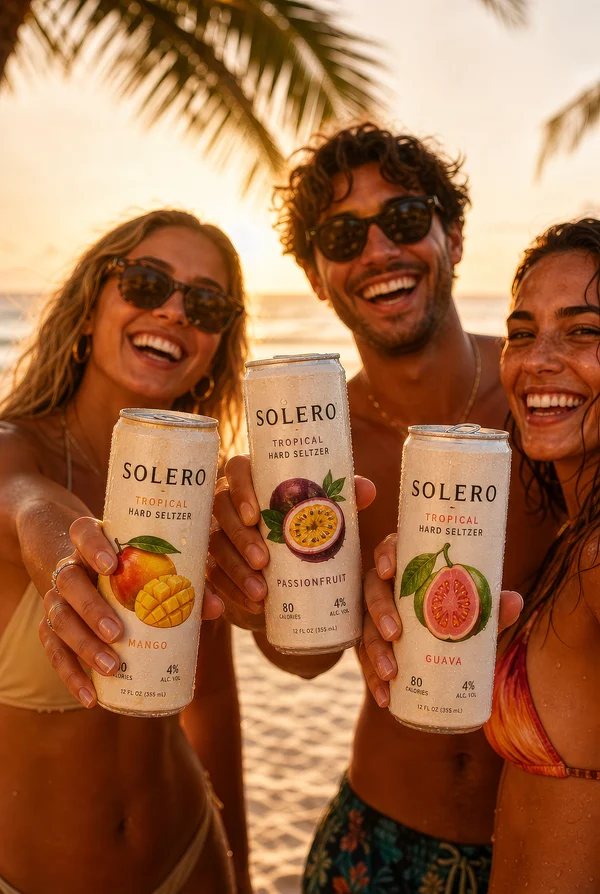 Friends Celebrating with Tropical Hard Seltzer