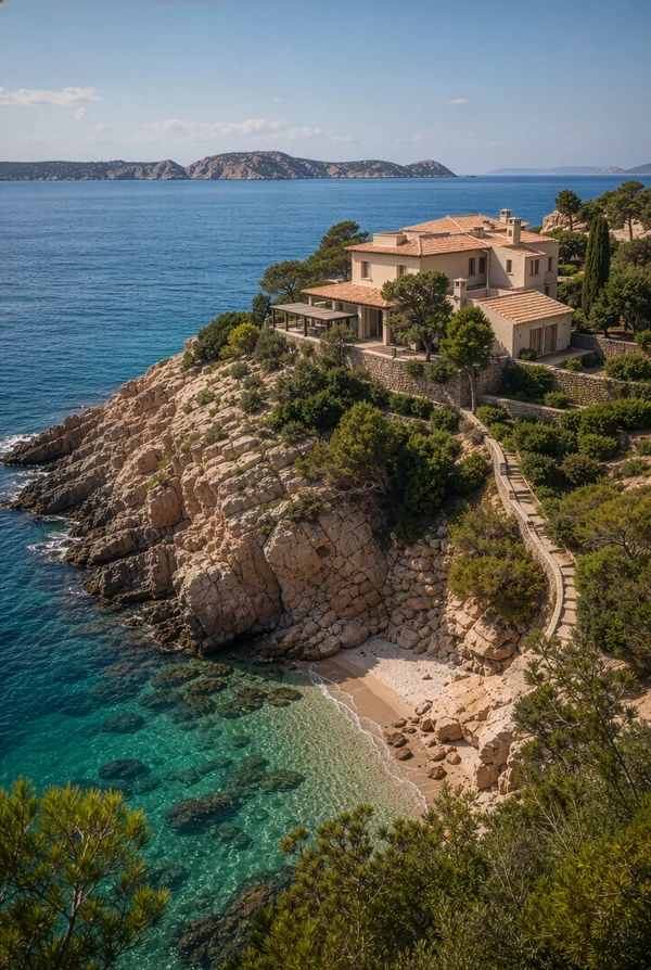 Coastal Villa Overlooking a Mediterranean Cove