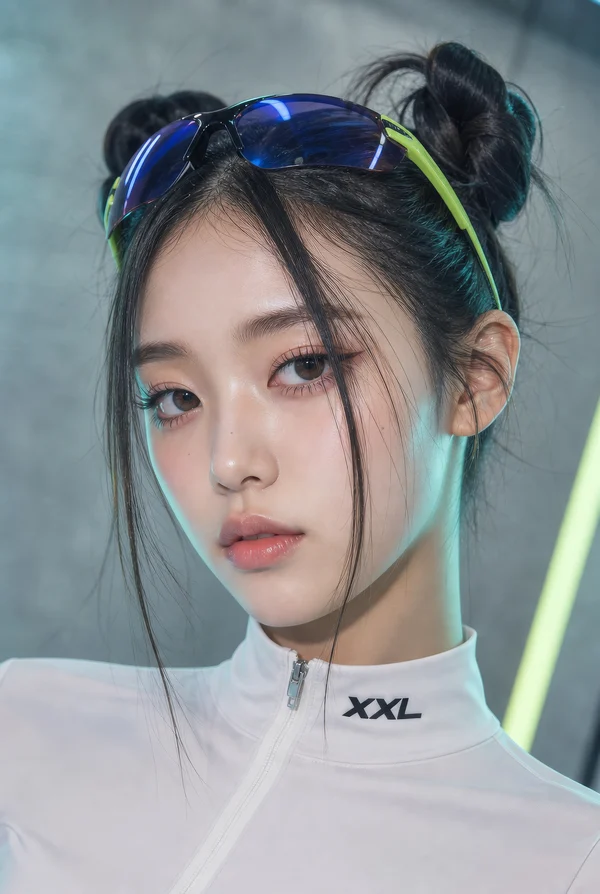 Portrait of a Young Woman with Sporty Style