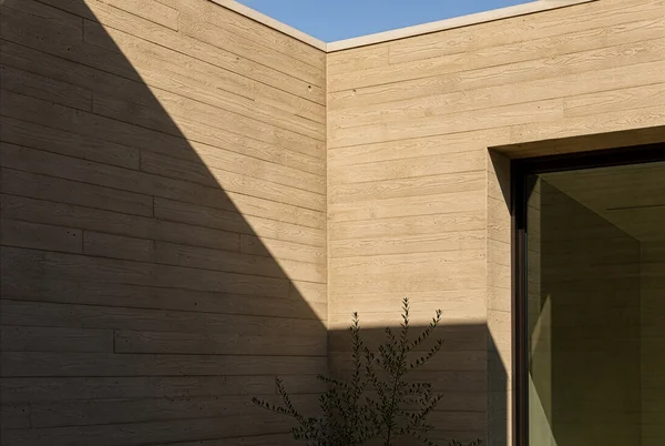 Modern Architectural Corner with Wood Texture
