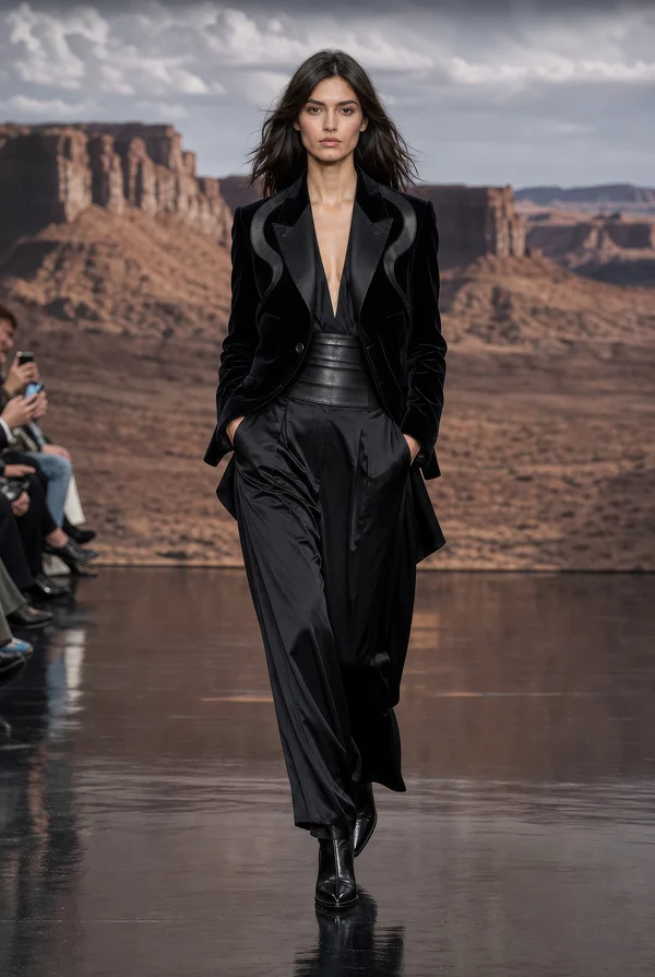 Fashion Model on Desert Runway