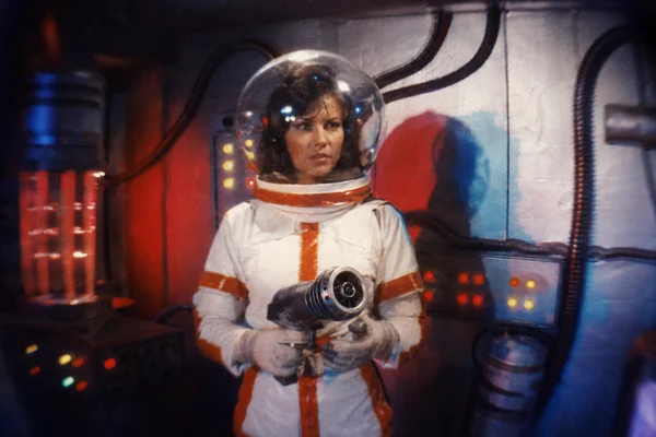 Astronaut in a Retro Science Fiction Setting