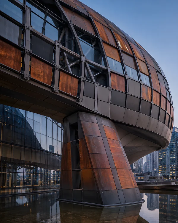 Modern Architectural Structure at Twilight