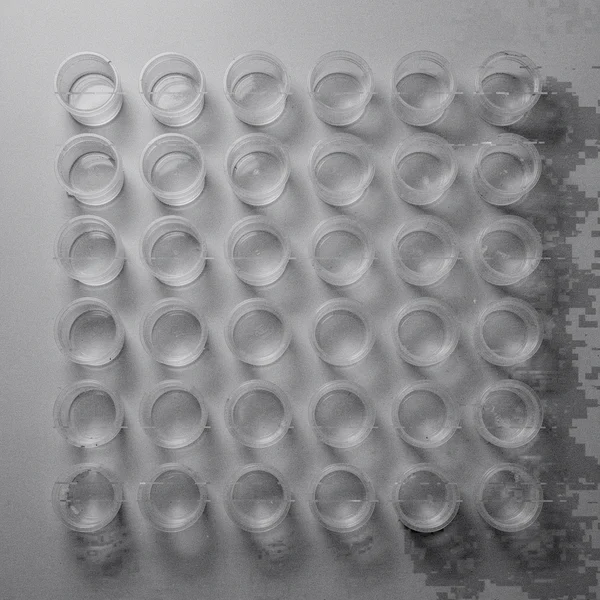 Grid of Empty Plastic Containers