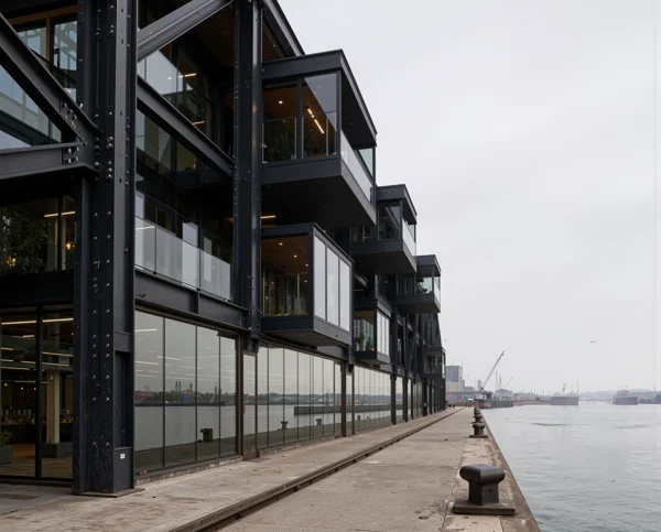 Modern Industrial Waterfront Building