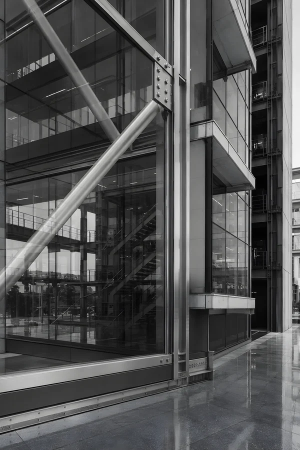 Modern Glass and Steel Office Building Exterior