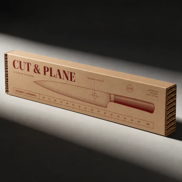 Cut and Plane Kitchen Cutlery Packaging Design