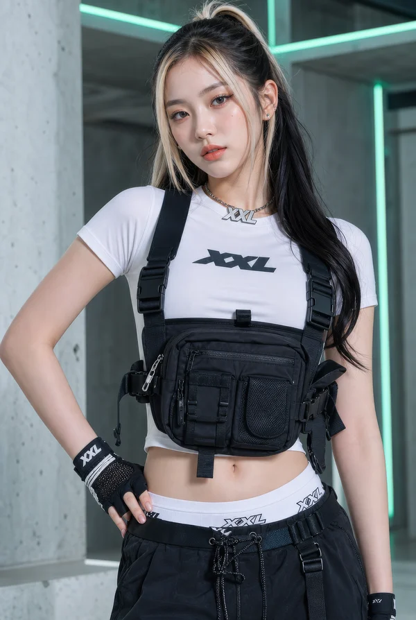 Young Woman in Modern Streetwear Fashion