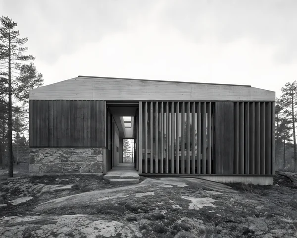 Modern Cabin in a Forest Setting