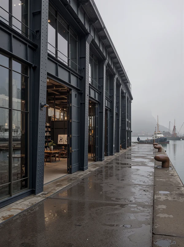 Industrial Waterfront Warehouse Building