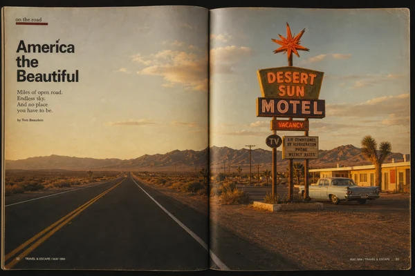 Desert Highway Motel at Golden Hour