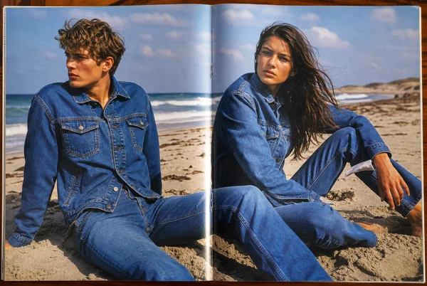 Denim Fashion Editorial on a Sandy Beach