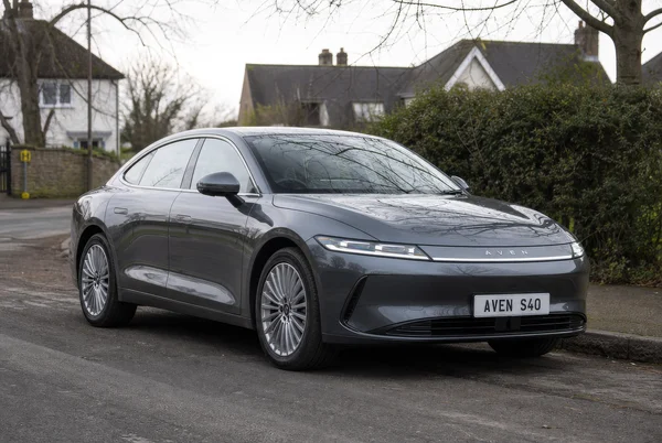 Aven S40 Electric Sedan Parked on Suburban Street