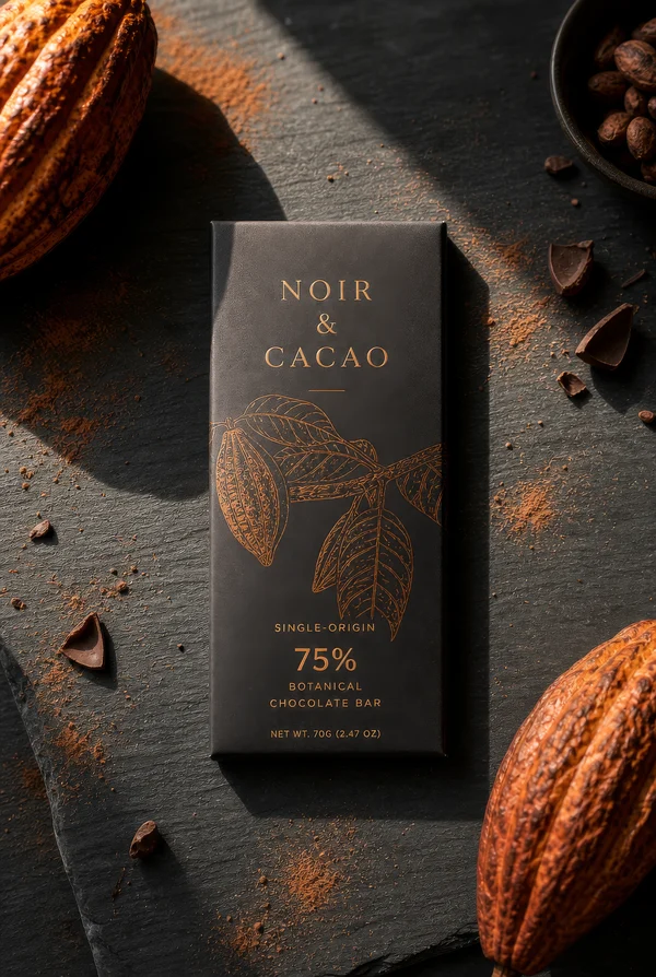 Noir and Cacao Botanical Chocolate Bar