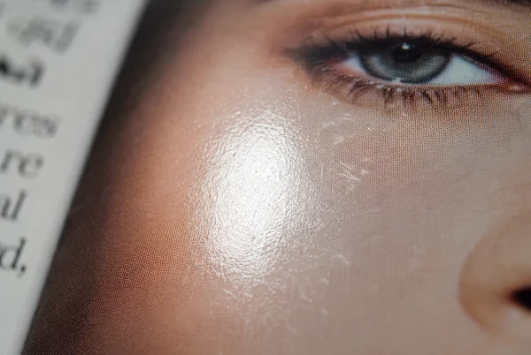 Macro View of Printed Magazine Page Texture