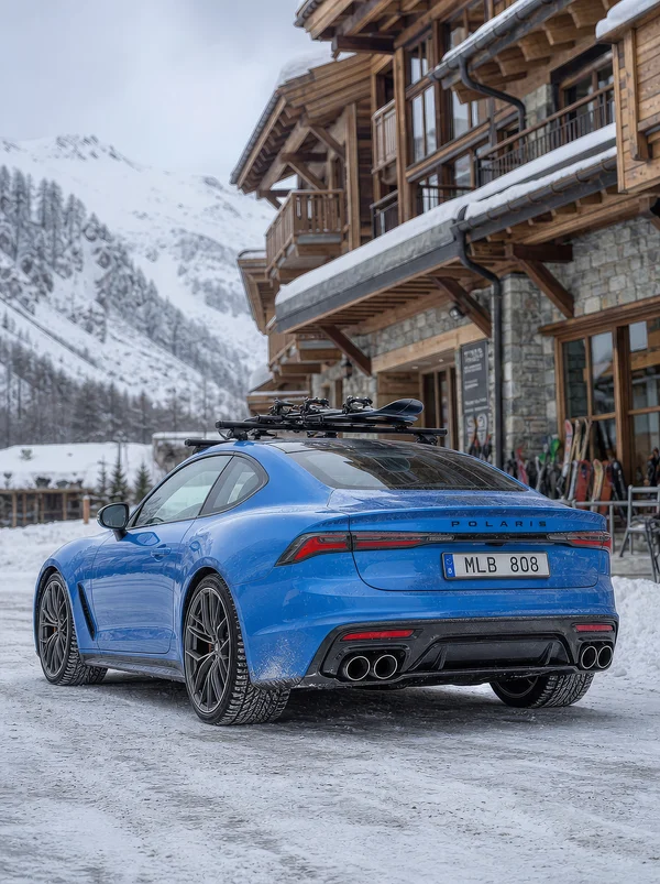 Blue Sports Coupe at Alpine Resort