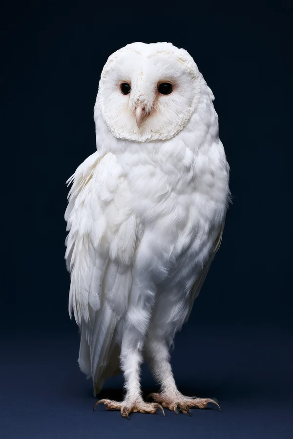 Portrait of a White Barn Owl