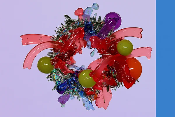 Abstract Sculpture of Liquid and Spheres