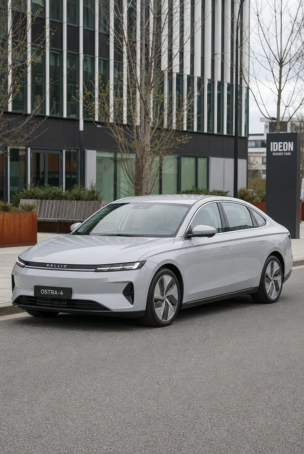 Modern Silver Sedan Parked in Urban District