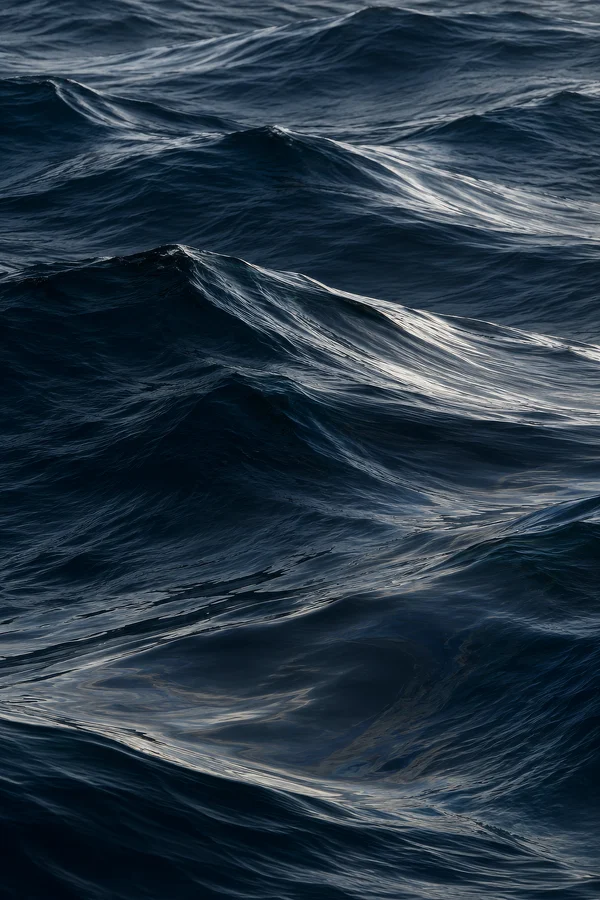 Deep Ocean Swells in Dark Blue