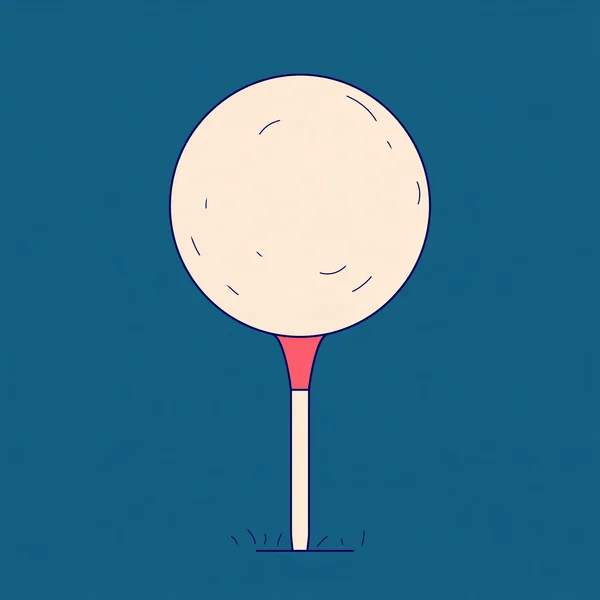 Minimalist Illustration of a Ball on a Tee