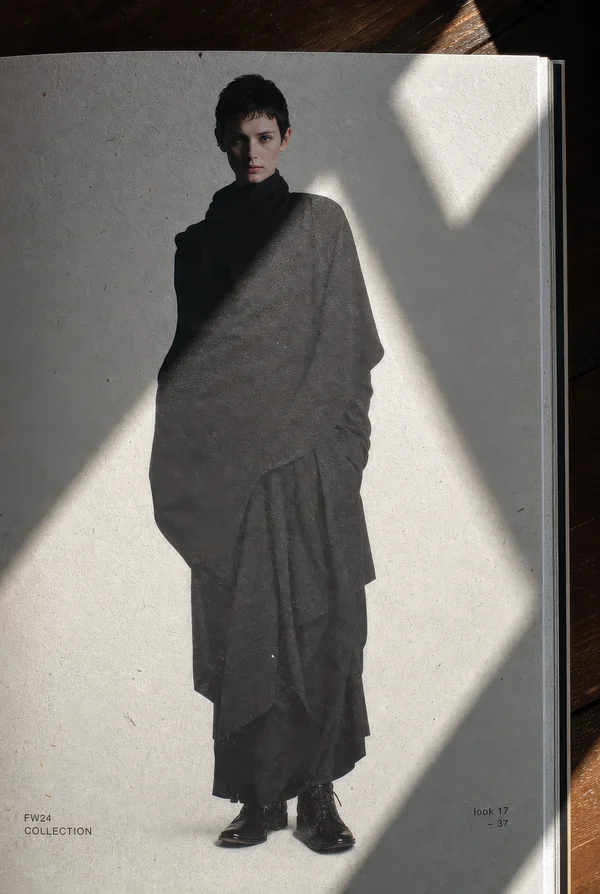 Minimalist Lookbook Page with Diagonal Shadow
