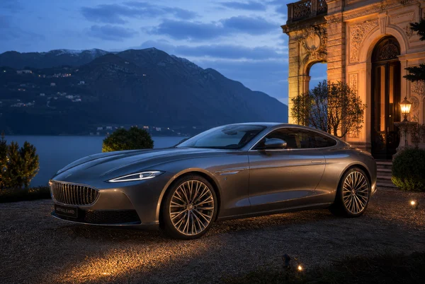 Luxury Coupe Parked at a Lakeside Villa
