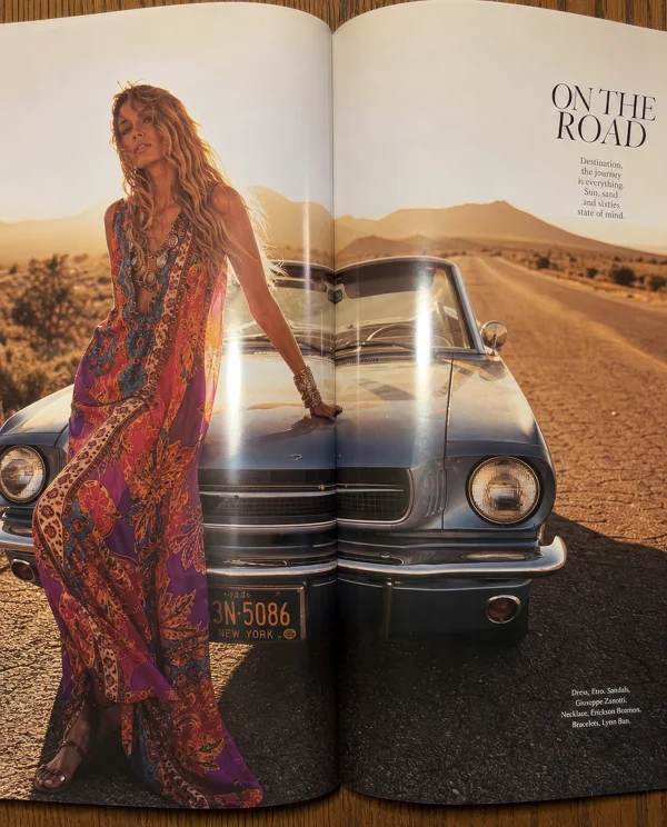 Bohemian Style Editorial on a Desert Road