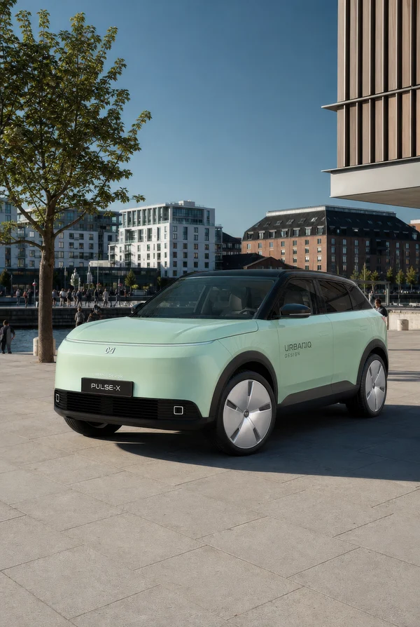 Modern Mint Green Electric Crossover Vehicle