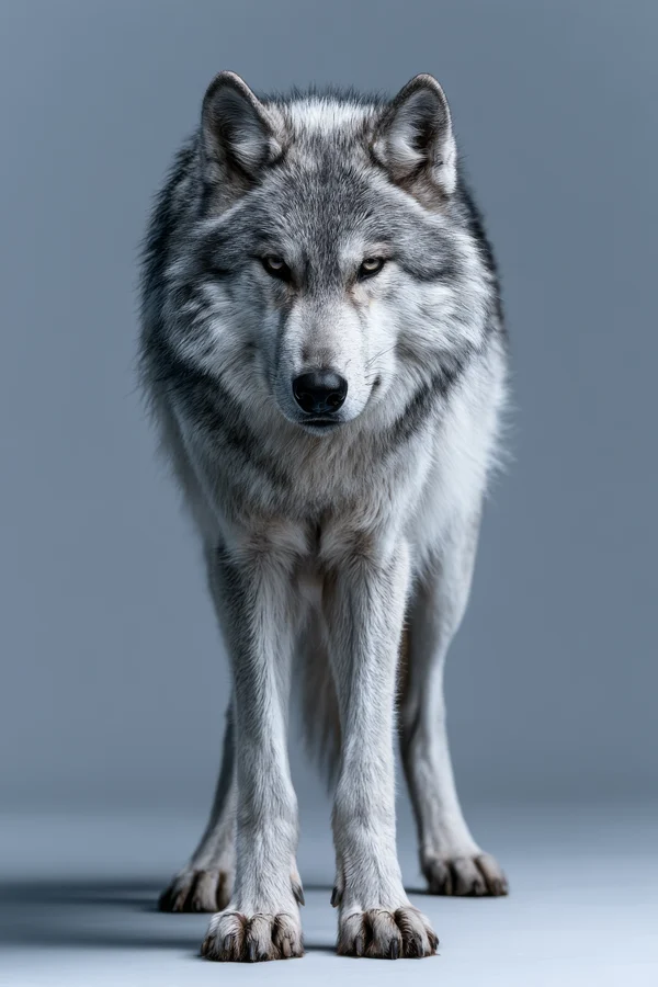 Majestic Grey Wolf Portrait