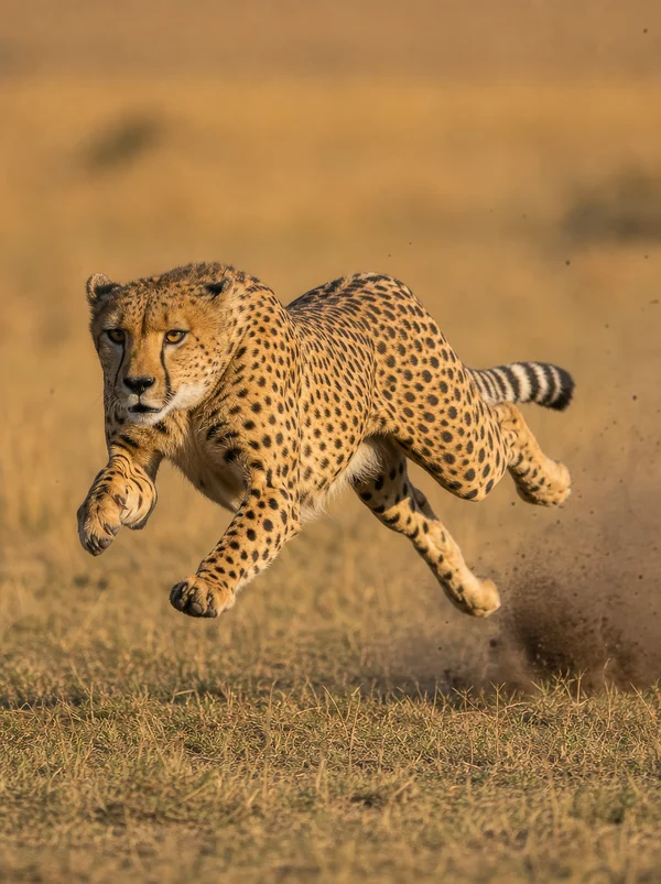 Cheetah Sprinting Across the Savannah