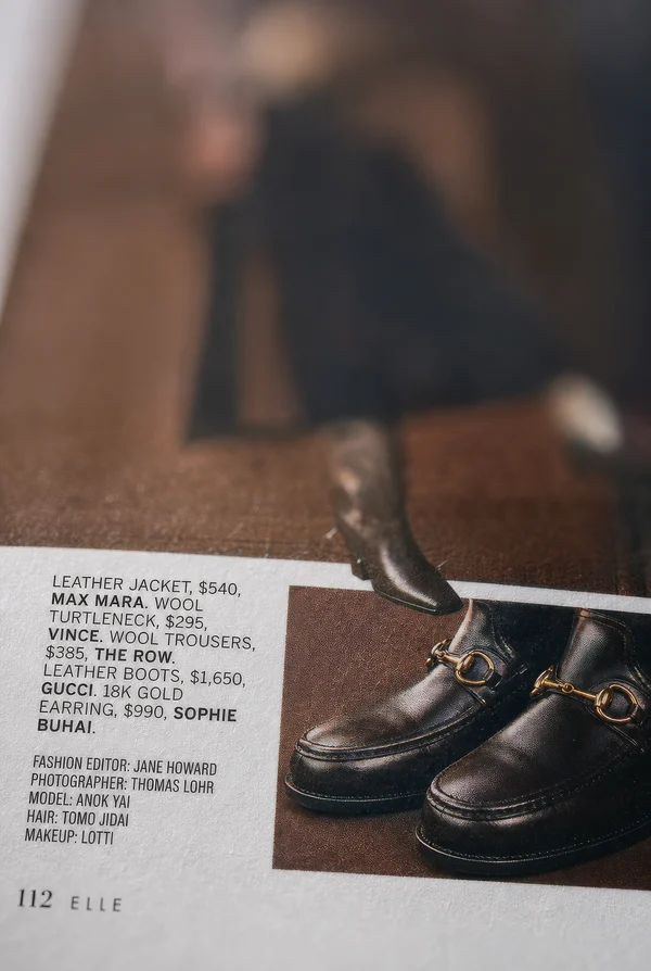 Magazine Page Featuring Designer Leather Boots