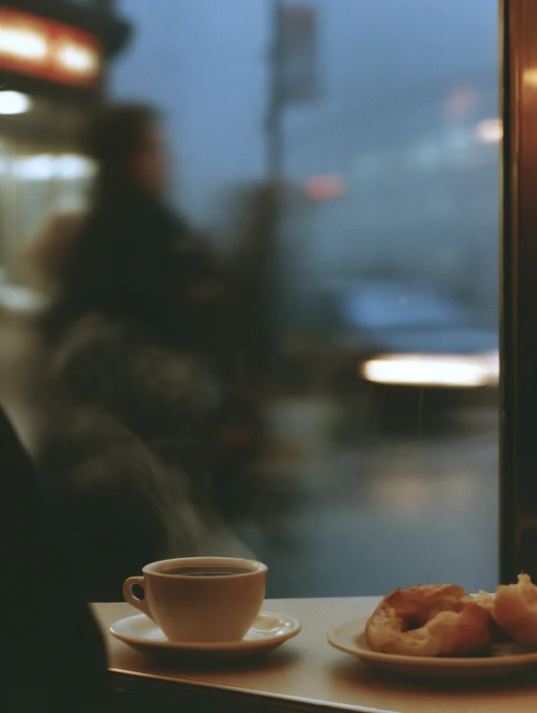 Morning Coffee and Pastry by the Window