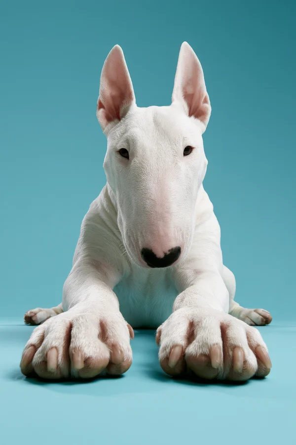 Portrait of a White Bull Terrier