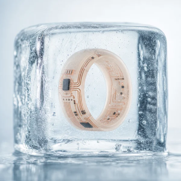 Biometric Ring Frozen in Ice