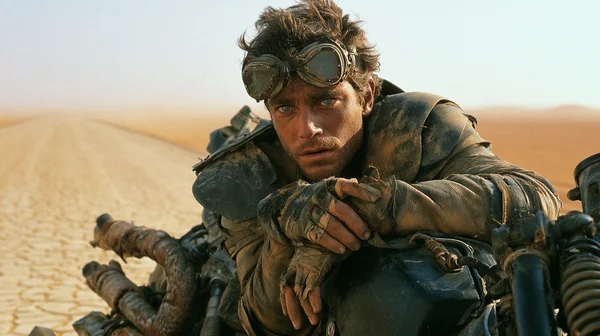 Survivalist on a Desert Road