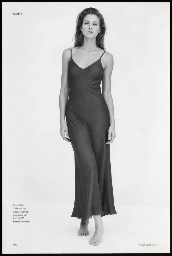 Minimalist Studio Portrait in Charcoal Slip Dress
